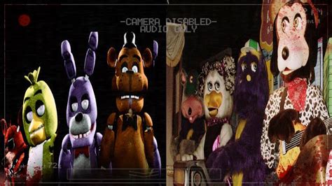 Feb 23, 2015 · A man in a purple car and purple clothes drives up to him. Somehow, he kills him. He gets away with it and just knows he has to do it again. A few years later, the diner is bought by a company named "Fazbear Entertainment" and they build the location of FNaF 1. 
